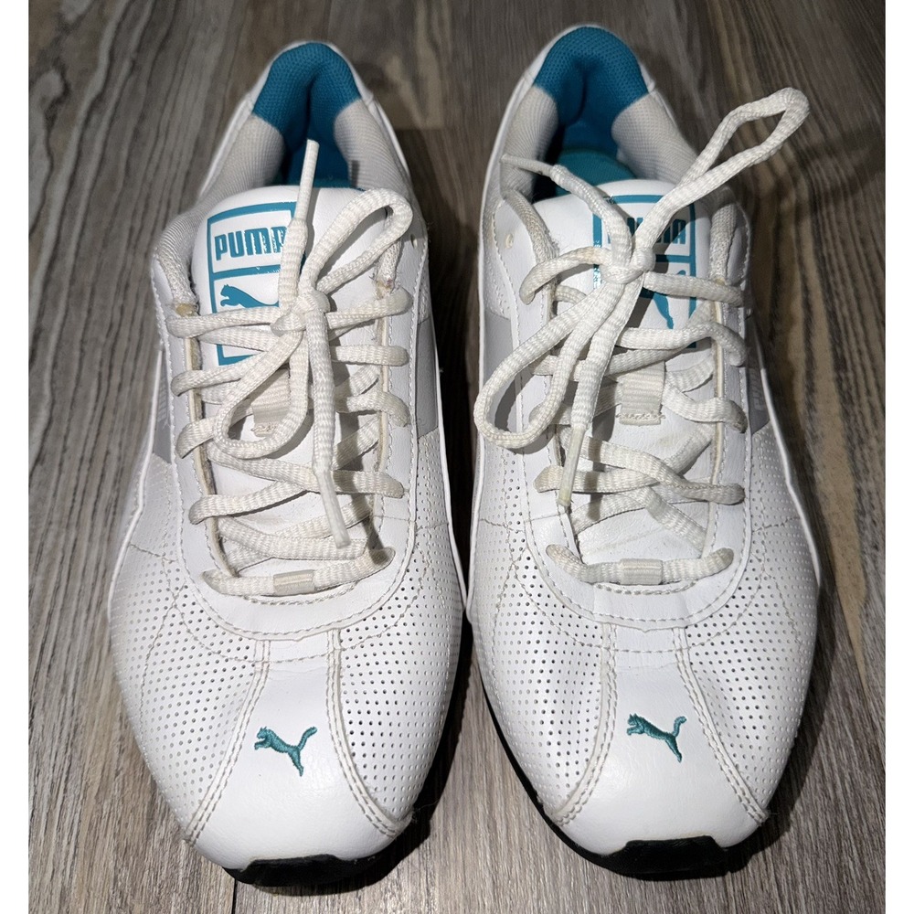 Puma Turin Sneakers Women's Size 6.5 White Green Gray Sport Lifestyle Shoes